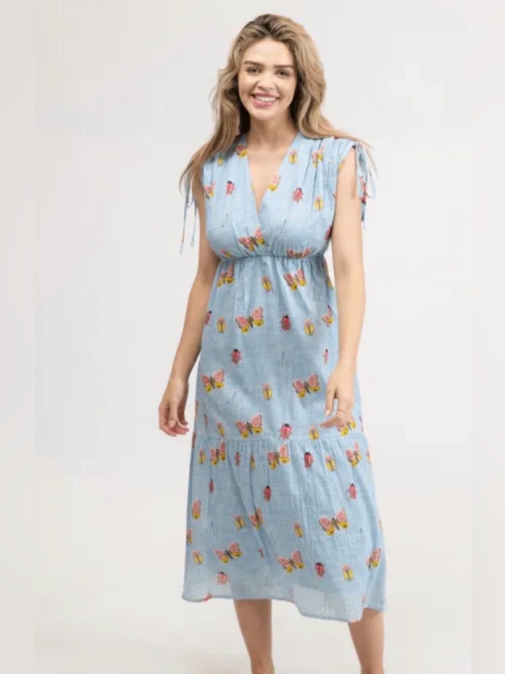 NWT Beau & Ro The Blaire Dress in Picnic Bugs, Size XL